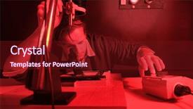  Presentation with timer - Colorful PPT theme enhanced with photographer working in a darkroom backdrop and a tawny brown colored foreground