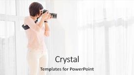  Presentation with proffessional - PPT layouts enhanced with photographer working in studio proffessional background and a  colored foreground