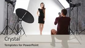  Presentation with big violin sympfonic studio - Theme consisting of photographer working with model background and a light gray colored foreground