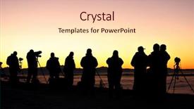  Presentation with sunrise - Presentation theme featuring photographers at sunrise background and a lemonade colored foreground