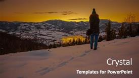  Presentation with wilderness - Slides having photographers-photographing-winter-lake-mountain background and a tawny brown colored foreground