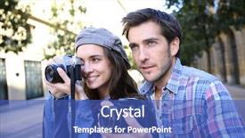  Presentation with shooting - Colorful presentation theme enhanced with photographers shooting in city scenary backdrop and a teal colored foreground