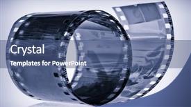  Presentation with light shade blue - PPT theme enhanced with photographic film in blue shades background and a ocean colored foreground