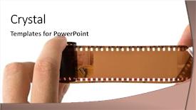  Presentation with film - Audience pleasing presentation theme consisting of photographic film in hands isolated backdrop and a white colored foreground