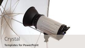  Presentation with lighting - Colorful slides enhanced with photographic-monolight-strobe-used backdrop and a mint green colored foreground