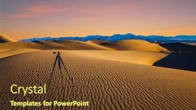 Presentation with light waves - Colorful presentation theme enhanced with photographic-tripod-prepared-for-evening backdrop and a tawny brown colored foreground