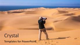  Presentation with beach ball sand dunes - Audience pleasing slide deck consisting of photographing sand dunes the west backdrop and a yellow colored foreground