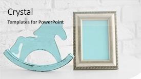  Presentation with baby toy - Beautiful PPT layouts featuring photography backgrounds - baby toy and frame backdrop and a white colored foreground
