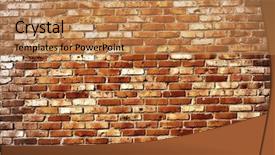  Presentation with brick wall - PPT theme enhanced with photography backgrounds - old grunge brick wall background background and a coral colored foreground
