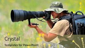  Presentation with professional - Cool new presentation with photography camera shutter - professional photographer outdoor backdrop and a  colored foreground