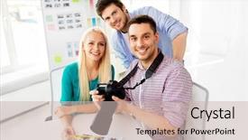  Presentation with creative - Slide deck featuring photography model agency and creative background and a soft green colored foreground