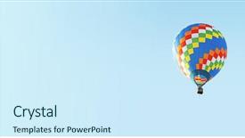  Presentation with balloon - Audience pleasing presentation theme consisting of photography of a hot air balloon backdrop and a cool aqua colored foreground