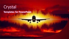  Presentation with air plane - Audience pleasing PPT theme consisting of jet air plane aircraft backdrop and a black colored foreground