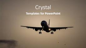  Presentation with jet plane - Beautiful slide set featuring photography of a jet air plane in sunset sky backdrop and a gray colored foreground