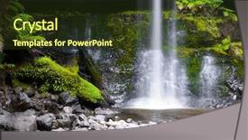  Presentation with rainforest - Cool new presentation with photography of a nice rainforest waterfall in australia backdrop and a tawny brown colored foreground