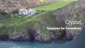  Presentation with rough - Amazing PPT theme having photography of a rough coast in cornwall backdrop and a gray colored foreground