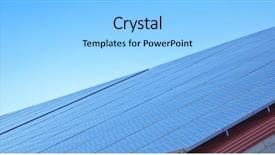  Presentation with sustainability solar energy panels - Presentation theme enhanced with photography of a solar panels background and a light gray colored foreground