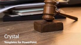  Presentation with wooden - Colorful presentation design enhanced with photography of hammer wooden chairman backdrop and a tawny brown colored foreground