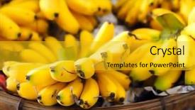  Presentation with field - Presentation theme featuring photography of ripe yellow banana background and a gold colored foreground