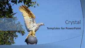  Presentation with eagle - Audience pleasing slides consisting of photography of the golden eagle in london uk backdrop and a light blue colored foreground