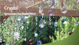  Presentation with events and decoration presentation - PPT theme consisting of photonic crystal - beautiful garden decoration background and a coral colored foreground