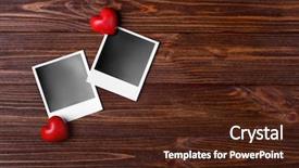  Presentation with hearts - Presentation theme featuring photos and hearts on wooden background and a  colored foreground