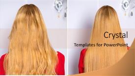  Presentation with photo collage for company behind the scen - PPT theme with photos before and after collage background and a coral colored foreground