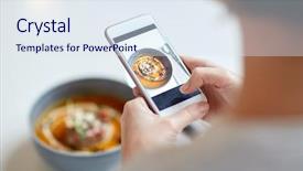  Presentation with food technology - Colorful PPT theme enhanced with photos foods - food new nordic cuisine technology backdrop and a sky blue colored foreground