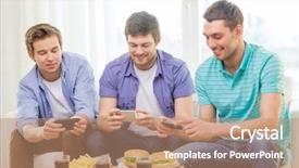  Presentation with food technology - Presentation design enhanced with photos foods - friendship technology food and leisure background and a coral colored foreground