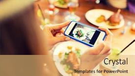  Presentation with internet addiction - Theme consisting of photos foods - people leisure technology and internet background and a yellow colored foreground