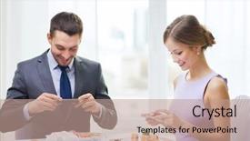  Presentation with restaurant - Audience pleasing presentation design consisting of photos foods - restaurant couple technology and holiday backdrop and a coral colored foreground