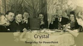  Presentation with fifties - Audience pleasing presentation consisting of photos foods - vintage photo of family parting backdrop and a mint green colored foreground