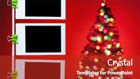  Presentation with christmas tree - Amazing theme having photos hanging on rope christmas backdrop and a crimson colored foreground