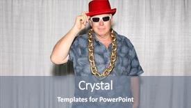  Presentation with curtains - Cool new slide set with booh - man poses for photos backdrop and a gray colored foreground