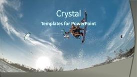  Presentation with sound waves wave oscillating - Cool new PPT theme with photos man among waves quick backdrop and a ocean colored foreground