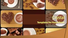  Presentation with cocoa beans - Beautiful presentation featuring photos of chocolate sweets coffee backdrop and a tawny brown colored foreground