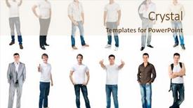  Presentation with collage - Beautiful PPT theme featuring photos of men in full backdrop and a cream colored foreground