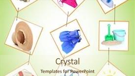  Presentation with summer holiday - Colorful slide deck enhanced with photos things for summer holiday backdrop and a cream colored foreground