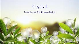  Presentation with alternative energy - Audience pleasing PPT theme consisting of photosynthesis - idea light bulb alternative energy backdrop and a sky blue colored foreground