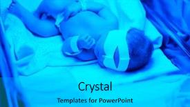  Presentation with old days - Slide set with phototherapy - two days old newborn baby background and a light gray colored foreground