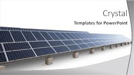  Presentation with photovoltaic - PPT theme having photovoltaic-panel-farm-isolated background and a white colored foreground