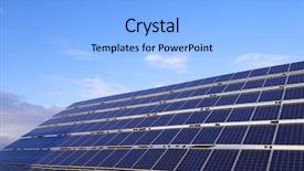  Presentation with photovoltaic - Amazing PPT layouts having large photovoltaic panel for electric backdrop and a light blue colored foreground