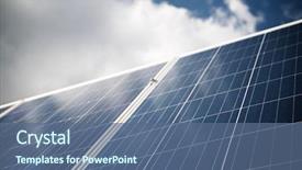  Presentation with photovoltaic - Slides having photovoltaic panel for renewable background and a ocean colored foreground