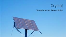 Presentation with photovoltaic - PPT theme with photovoltaic-panel-for-sustainable-electrical background and a light blue colored foreground