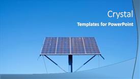  Presentation with photovoltaic - Presentation theme with photovoltaic-panel-for-sustainable-electrical background and a teal colored foreground