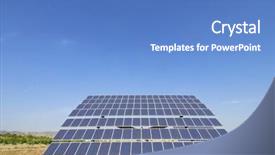  Presentation with sky blue - Presentation theme with photovoltaic panel with blue sky background and a  colored foreground