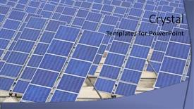  Presentation with photovoltaic - Colorful PPT theme enhanced with photovoltaic panels for renewable electric backdrop and a  colored foreground