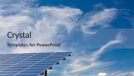  Presentation with solar power plant - Slides enhanced with photovoltaic panels in a solar background and a light blue colored foreground