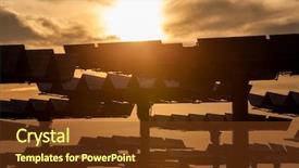  Presentation with alternative energy - Amazing slides having photovoltaic solar panels providing alternative backdrop and a tawny brown colored foreground