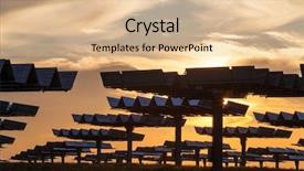  Presentation with alternative energy - Colorful theme enhanced with photovoltaic solar panels providing alternative backdrop and a lemonade colored foreground